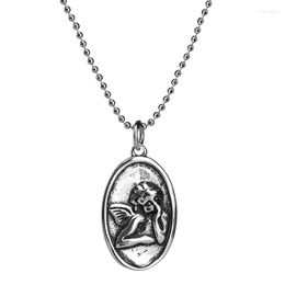 Chains Little Angel Vintage Brand Necklace Man 925 Sterling Silver Nacklace Jewellery Clavicle Chain Pendant Charms For Women Gift