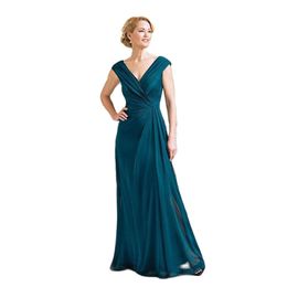 Mother of the bride dress with green sleeves simple and modern V-neckline for wedding party There are many sizes to choose from new in