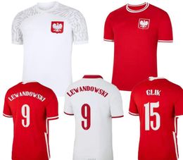 Poland soccer jerseys customized 22-23 home thai quality kingcaps 7 MILIK 9 LEWANDOWSKI 10 KRYCHOWIAK 11 GROSICKI 19 ZIELINSKI wear sports wholesale