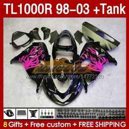 & Tank Fairings For SUZUKI TL-1000R SRAD TL-1000 TL 1000 R 1000R 98-03 Bodywork 162No.115 TL1000R 1998 1999 2000 01 02 03 TL1000 R 98 99 00 2001 2002 2003 Fairing rose black