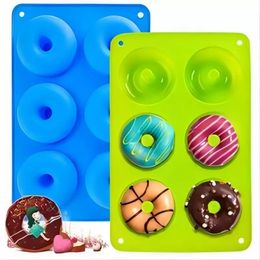Baking Moulds Silicone Donut Pan 6 Cavity Doughnuts Non Stick Cake Biscuit Bagels Mould Tray Pastry Kitchen supplies Essentials b1015