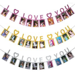 Party Decoration DIY I Love You Po Frame Banner Anniversary Wedding Supplies Garland Bunting