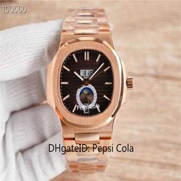 Wristwatches High Quality Men's Watches 40mm Kf Factory Made Pp 8215 Movement Lunar Diamond Automatic Mechanical Watch 904l Sapphire Fashi2862