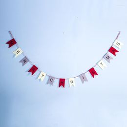 Party Decoration 1Pcs Christmas Pennant Banner Letter Print Bunting Garland For Wedding Birthday Decor Flag