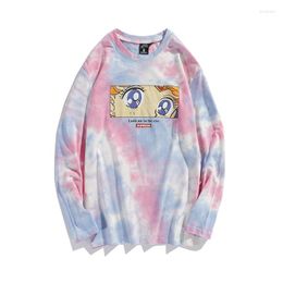 Men's T Shirts Creative Eyes 3D Printing Tie-Dye Streetwear Long Sleeve T-Shirts Autumn Quality Men Clothing Casual Loose Tees Luxury