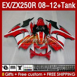 OEM Fairings & Tank For KAWASAKI NINJA ZX250R EX ZX 250R ZX250 EX250 R 08-12 163No.21 EX250R 08 09 10 11 12 ZX-250R 2008 2009 2010 2011 2012 Injection Fairing factory red