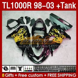 & Tank Fairings For SUZUKI TL-1000R SRAD TL-1000 TL 1000 R 1000R 98-03 Bodywork 162No.118 TL1000R 1998 1999 2000 01 02 03 TL1000 R 98 99 00 2001 2002 2003 Fairing yellow stock