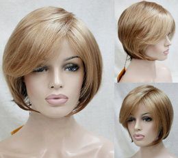 Women Wig Ladies Wig Short Golden Blonde Straight Synthetic Hair Wigs