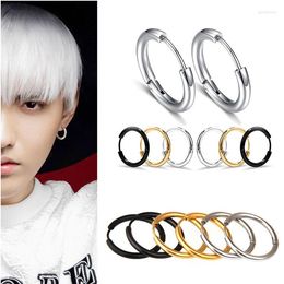 Stud Earrings I-Remiel Korean Titanium Steel Ear Rings Anti Allergy Men's Earring Round Line Geometric Christmas Gifts