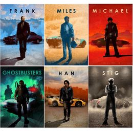 Car Legends Vintage Metal Painting Tin Sign Home Bar Pub Bedroom Decor Famous Man Movie Characters Wall Sticker Musk Bruce Poster Wall Decoration