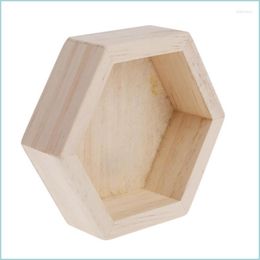 Jewellery Pouches Bags Jewellery Pouches Bags Wooden Necklace Display Tray Case Holder Rack Hexagon Storage Box 40Gbjewelry Drop Deliver Dhwc8