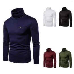 Men's T Shirts Solid Stretch Slim High-neck Bottoming Top Turtleneck Long Sleeve Colour Fit Blouse