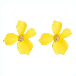 Stud Personalised Candy Colour Flower Stud Earring New Fashion Lovely Flowers Earrings For Women Girls Korea Style Jewellery 99 G2 Drop Dhnzt