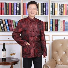 Ethnic Clothing Tang Suit Traditional Chinese For Men Full Sleeve Hanfu Uniform Year Birthday Gift Party Vintage Folk Jacket Tops