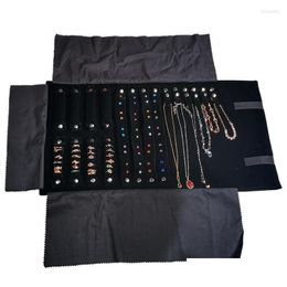 Jewelry Pouches Bags Jewelry Pouches Bags Portable Ring Earring Ear Studs Display Pouch Necklace Holder Roll Black Veet Pendant Orga Dhyuk