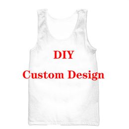Men's Tank Tops DIY Custom Design 3D Polyester Print Vest Men Sleeveless Beach Women O-Neck Sexy Undershirt Suppliers For Drop Shipper