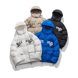 Winter Men Hooded Jackets Down Parkas Streetwear Solid Colour Thicken Warm Puffer Jacket Hip Hop Fashion Harajuku Casual Bubble Coats