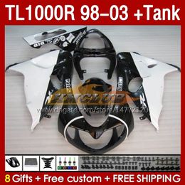 & Tank Fairings For SUZUKI TL-1000R SRAD TL-1000 TL 1000 R 1000R 98-03 Bodywork 162No.96 TL1000R 1998 1999 2000 01 02 03 TL1000 R 98 99 00 2001 2002 2003 Fairing white glossy