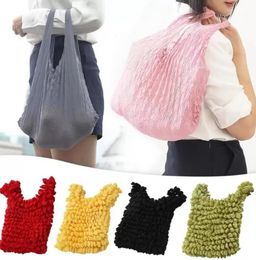 Magic Stretch Bag Pleated Bag Large Capacity Reusable Lady Tide Ins Shopping Bag Portable Multi Purpose Bubble Elastic Paddy b1015