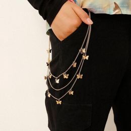 Belts Fashion Multi-Layers Butterfly Chain Trend Gold Silver Rock Punk Body Jeans Pants Waist Straps Female