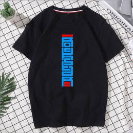 T shirt designer letter printed cotton round neck short sleeve black and white fashion geometric abstract line skateboard undershirt #111