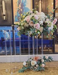 decoration Display Racks Acrylic Flower Stand for Wedding Clear Display Rack Crystal Stage Pillar 417