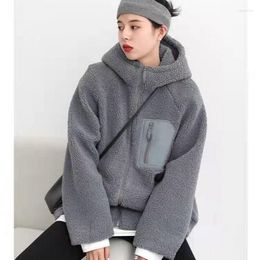 Women's Fur Hong Kong Style Cotton Coat Jacket Lamb Plush Women Winter Korean Version Of The Loose Trend Youth