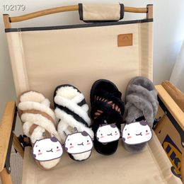 2022 Newly arrived Australian women's slippers warm Snow boots Thick soled cross slippers Fashion leopard print multicolor indoor and outdoor US4-13