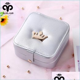 Jewelry Pouches Bags Jewelry Pouches Bags Fashion Portable Small Square Box Pu Leather For Women Girls Travel Jewel Organizer Packag Dho2E