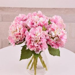 Decorative Flowers Wedding Anniversary Party Favour 30cm Short Artificial Silk Cloth Hydrangea Flower Pink Blue 10 Pieces For Valentines Gift