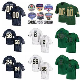 NCAA Football University 2 DJ Brown Jersey College 24 Jack Kiser 10 Drew Pyne 7 Audric Estime 4 Lorenzo Styles 56 Howard Cross III For Sport Fans Breathable Pure Cotton