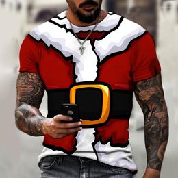 Men's T Shirts Christmas Carnival 2022 Brand Men's T-shirt 3D Printing Santa Claus Costume Tree Snowman Atmosphere