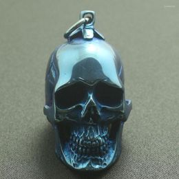 Pendant Necklaces Ghost Rider Boy 316L Stainless Steel Polishing Cool Gothic Blue Fashion Crack Skeleton