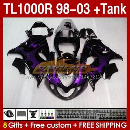 & Tank purple flames Fairings For SUZUKI TL-1000R SRAD TL-1000 TL 1000 R 1000R 98-03 Bodywork 162No.141 TL1000R 1998 1999 2000 01 02 03 TL1000 R 98 99 00 2001 2002 2003 Fairing