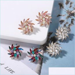 Stud Boho Fashion Colorf Windmill Flower Earrings For Women Summer Elegant Stud Dress Accessories Jewelry Gifts2192 Q2 Drop Delivery Dh6Ny