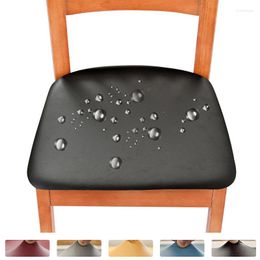 Chair Covers 1 Piece Waterproof PU Fabric Stretch Cover Seat Cushion Big Elastic Case For Dining Home Party