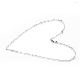 Chains Joined Hearts Necklace For Beads & Charms 925 Sterling Silver Jewellery Fashion Female Pendant DIY