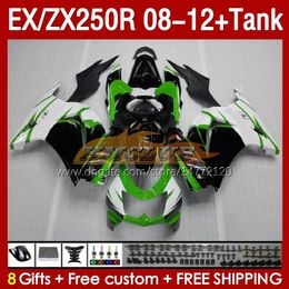 OEM Fairings & Tank For KAWASAKI NINJA ZX250R EX ZX 250R ZX250 EX250 R 08-12 163No.4 EX250R 08 09 10 11 12 ZX-250R 2008 2009 2010 2011 2012 Injection Fairing Green blk glossy