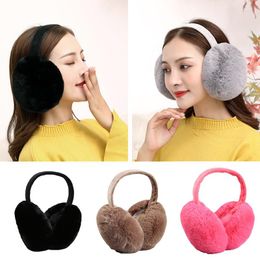 Berets Autumn And Winter Warm Earmuffs For Women Unisex Solid Color Skiing Fur Headphones Cute Ear Bag