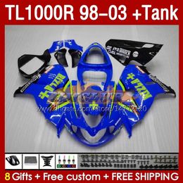 & Tank Fairings For SUZUKI TL-1000R SRAD TL-1000 TL 1000 R 1000R 98-03 Bodywork 162No.128 TL1000R 1998 1999 2000 01 02 03 TL1000 R 98 99 00 2001 2002 2003 Fairing RIZLA blue