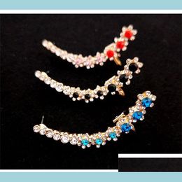 Stud 1Pc Punk Rock Rhinestone Crystal Ear Cuff Wrap Chic Snowflake Stud Earring Piercing Cartilage Statement Clips Jewelry 1039 T2 Dr Dhsja