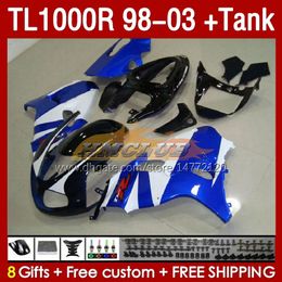 & Tank Fairings For SUZUKI TL-1000R SRAD TL-1000 TL 1000 R 1000R 98-03 Bodywork 162No.106 TL1000R 1998 1999 2000 01 02 03 TL1000 R 98 99 00 2001 2002 2003 Fairing factory blue