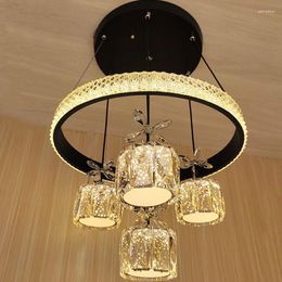 Pendant Lamps Modern Luxury Chandelier Crystal Bedroom Dining Room Design Adjustable Ceiling Lights Hallway Lampara Techo Decor JW50DD