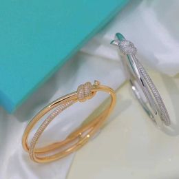 Bangle Knot Classic Bracelet Gold Bracelets Punk for Women Best Gift Luxurious Superior Quality Jewelry Brands Aaa Zircon Shiny Exquisit Golden