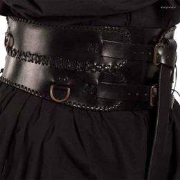 Belts Mediaeval Vintage Wide Belt Men Knight Armour Middle Ages Viking Pirate Accessories Steampunk Props Adult Fantasy Cosplay CostumeBelts
