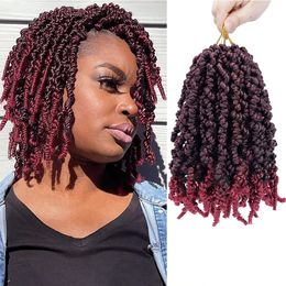 10 inch Pre-twisted Spring Twist Hair Pre-Twisted Crochet Braids 15strands/pcs Short Curly Bomb Twist Braiding Hair Extensions LS28Q