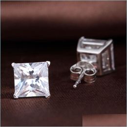 Stud Stud Tiny Delighted Small 6Mm 7Mm 8Mm 2.63Ct Princess-Cut Zirconia 925 Sterling Sier Earrings81 Q2 Drop Delivery 2022 Jewellery Ear Dh6W4