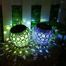 Solar Hollow Hanging Ball Light Lawn Patio Decoration Projection Lighting Lamp Pathway Courtyard Small Chandelier