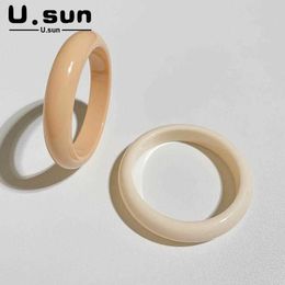 Bangle U.sun Classic Resin Cuff Bracelets for Women Girls Fashion Vintage Acrylic Hard Charm on Hand Female s Jewellery