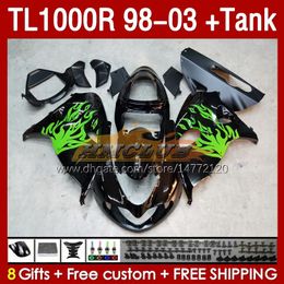 & Tank Fairings For SUZUKI TL-1000R SRAD TL-1000 TL 1000 R 1000R 98-03 Bodywork 162No.170 TL1000R 1998 1999 2000 01 02 03 TL1000 R 98 99 00 2001 2002 2003 Fairing green black